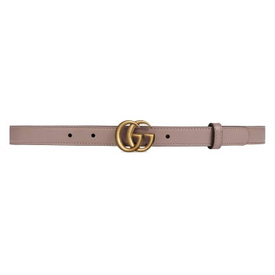 GUCCI LEATHER BELT WITH DOUBLE G BUCKLE 409417 AP00T 5729
