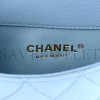 CHANEL SHINY CAVIAR PICK ME UP FLAP BELT BAG LIGHT BLUE GOLD HARDWARE (17*13*3cm)