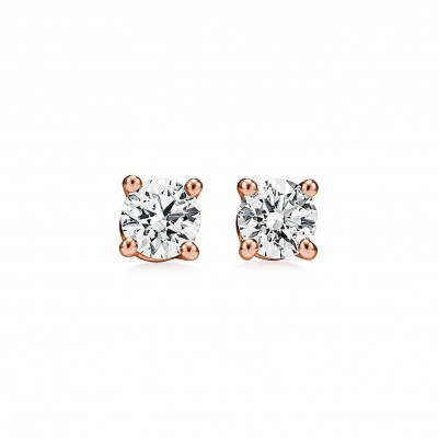 TIFFANY SOLITAIRE DIAMOND STUD EARRINGS IN ROSE GOLD